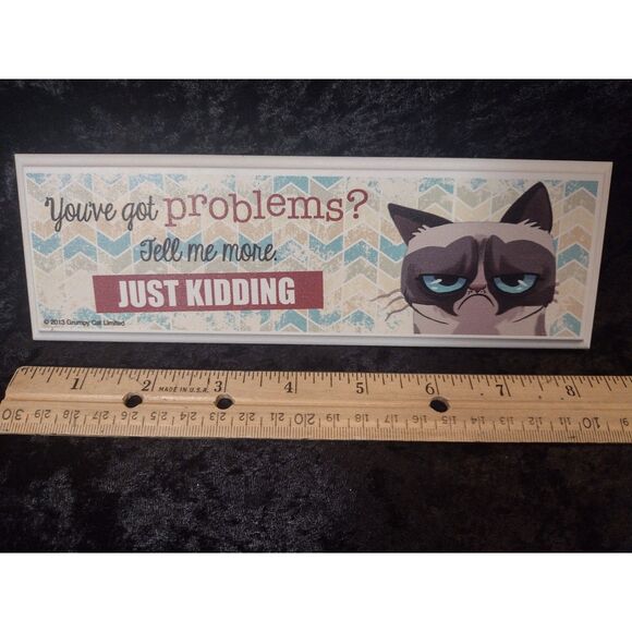 Grumpy Cat Wall Plaque Sarcastic Humor Funny Sign You've Got Problems 2013 Ganz - Picture 1 of 6